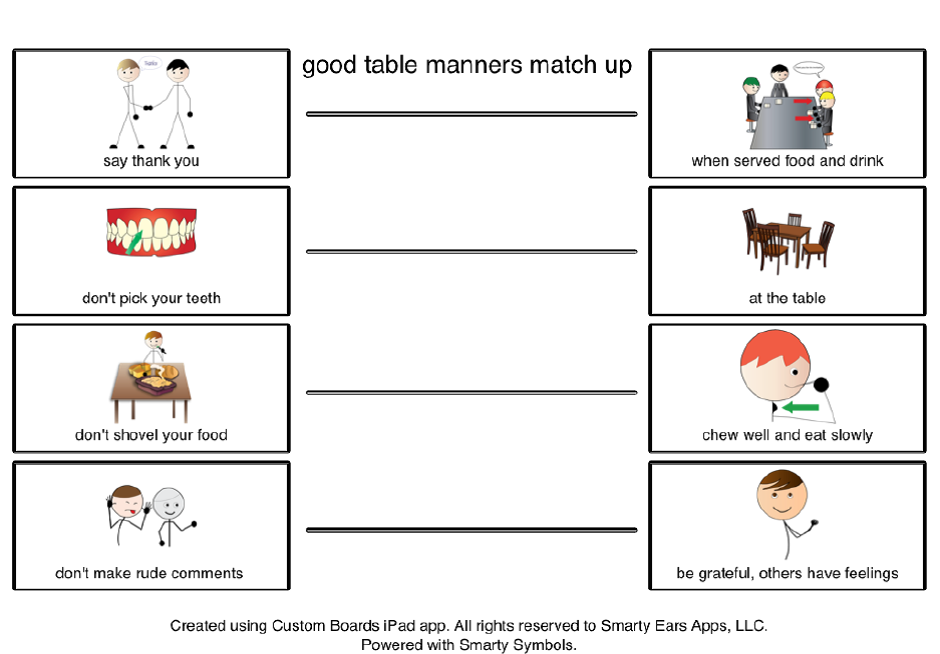 table manners for kids printable