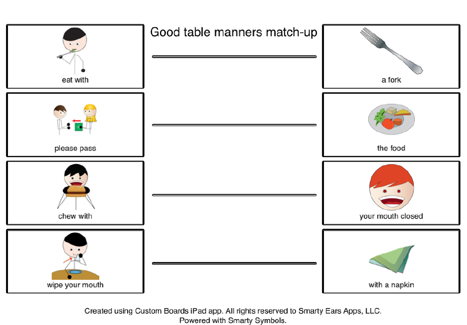 good table manners chart