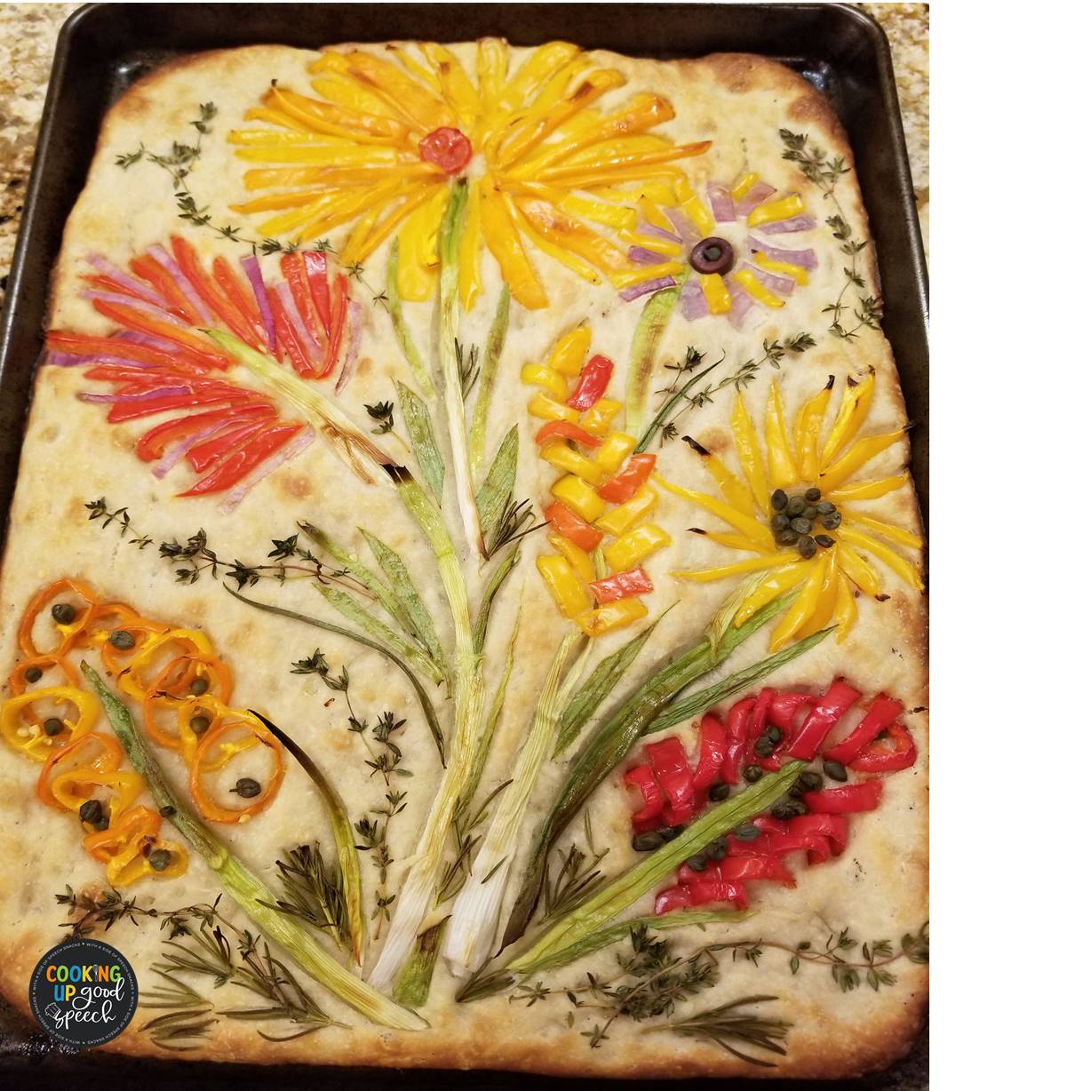 Focaccia Flower Bread Art